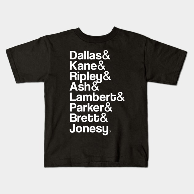 Nostromo Crew Helvetica List Kids T-Shirt by jasonyerface